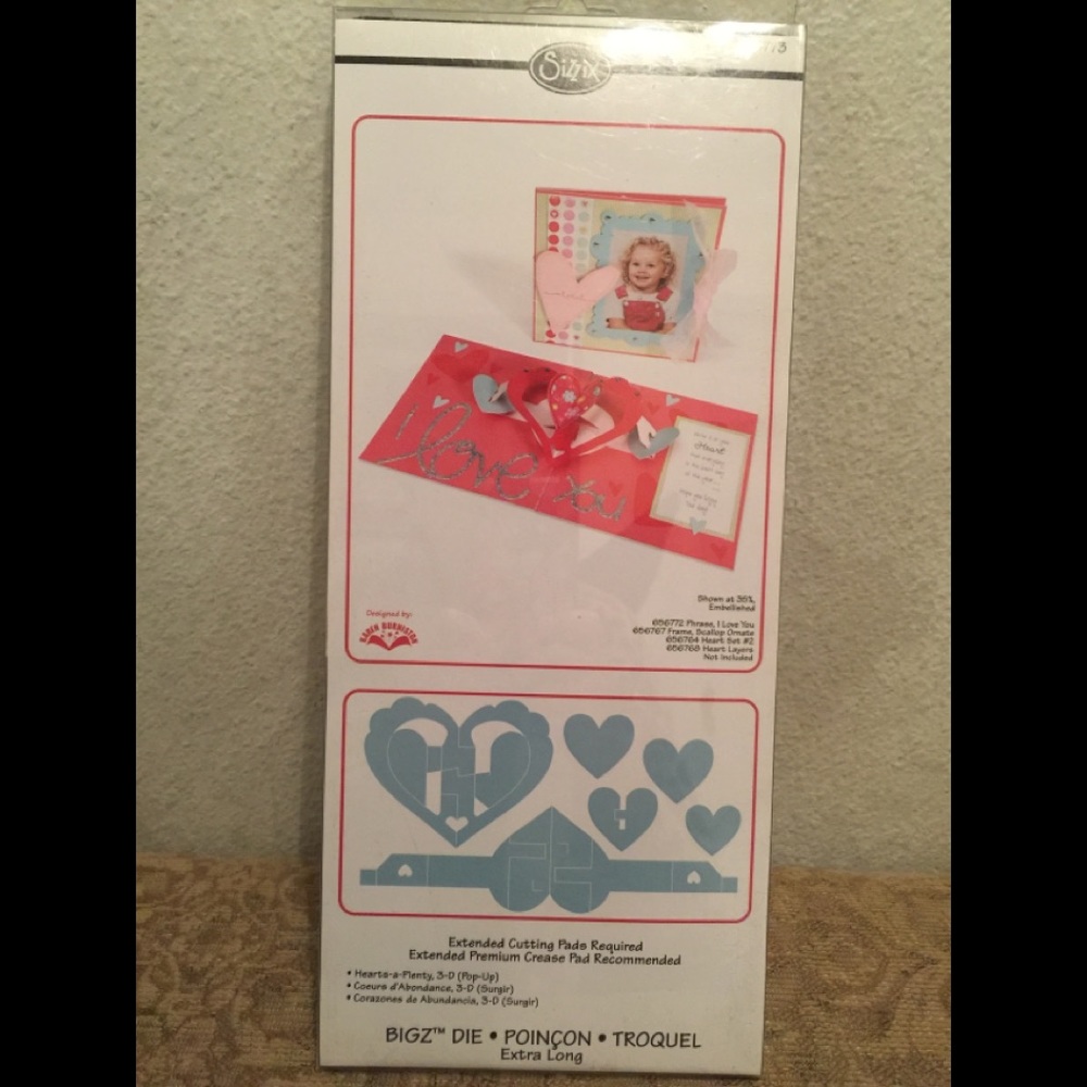 Sizzix Long Die 3 D Hearts